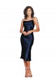 Silk like Satin Cowl Neck Sheath Dark Navy Formal Evening Gown / Prom Dress / Bridesmaid Dress Manchester