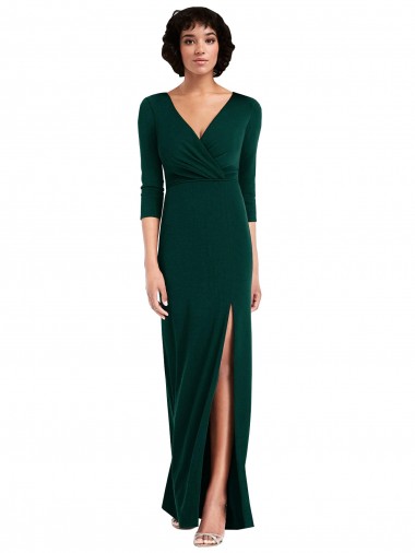 Spandex V-Neck V-Back Trumpet Dark Green Formal Evening Gown / Prom Dress / Bridesmaid Dress Manchester