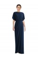 Spandex Bateau Neck Open Back Sheath Dark Navy Semi Formal Evening Dress / Prom Dress / Bridesmaid Dress Manchester