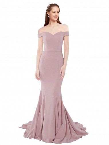Stretch Crepe Sweetheart Mermaid Dusty Pink Bridesmaid Dress / Evening Dress Manchester