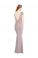 Stretch Crepe Boat Neck Tie Back Mermaid Dusty Pink Formal Evening Gown / Prom Dress / Bridesmaid Dress Manchester