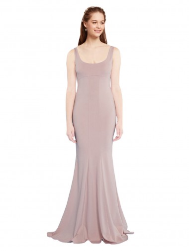 Stretch Crepe Scoop Neck Mermaid Dusty Pink Formal Evening Gown / Prom Dress / Bridesmaid Dress Manchester