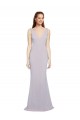 Stretch Crepe V-Neck Keyhole Back Mermaid Arctic Lilac Formal Evening Gown / Prom Dress / Bridesmaid Dress Manchester