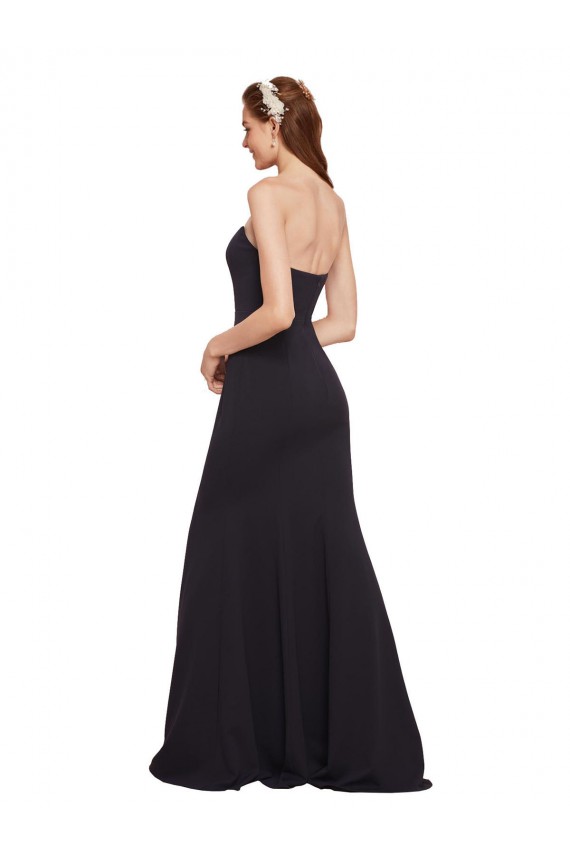Stretch Crepe Strapless Low Back A-Line Dark Navy Formal Evening Gown / Prom Dress / Bridesmaid Dress Manchester
