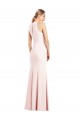 Stretch Crepe V-Neck Keyhole Back Trumpet Pink Semi Formal Evening Dress / Prom Dress / Bridesmaid Dress Manchester