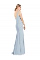 Stretch Crepe V-Neck Low Back Trumpet Light Sky Blue Bridesmaid Dress / Formal Dress Manchester