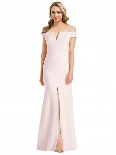 Stretch Crepe V-Neck Trumpet Pink Bridesmaid Dress / Evening Dress Manchester