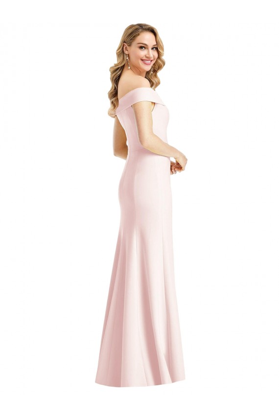 Stretch Crepe V-Neck Trumpet Pink Bridesmaid Dress / Evening Dress Manchester