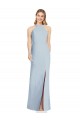 Stretch Crepe High Neck Open Back Trumpet Light Sky Blue Formal Evening Gown / Bridesmaid Dress Manchester