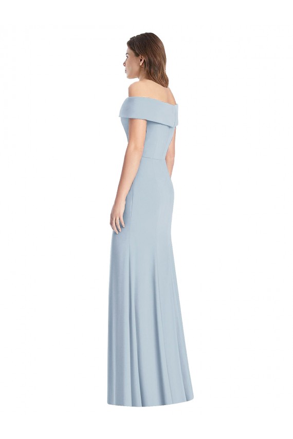 Stretch Crepe Off the Shoulder Trumpet Light Sky Blue Formal Dress / Bridesmaid Dress Manchester