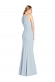 Stretch Crepe Halter Neck Keyhole Back Trumpet Light Sky Blue Semi Formal Evening Dress / Prom Dress / Bridesmaid Dress Manchester