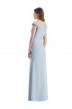 Stretch Crepe V-Neck A-Line Light Sky Blue Black Tie Evening Gown / Bridesmaid Dress Manchester