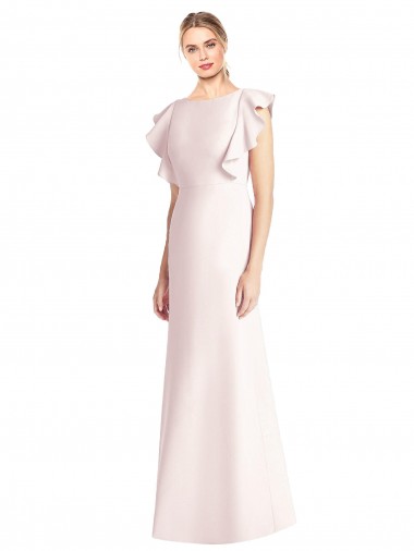 Stretch Crepe Bateau Neck Open Back Trumpet Pink Formal Dress / Bridesmaid Dress Manchester