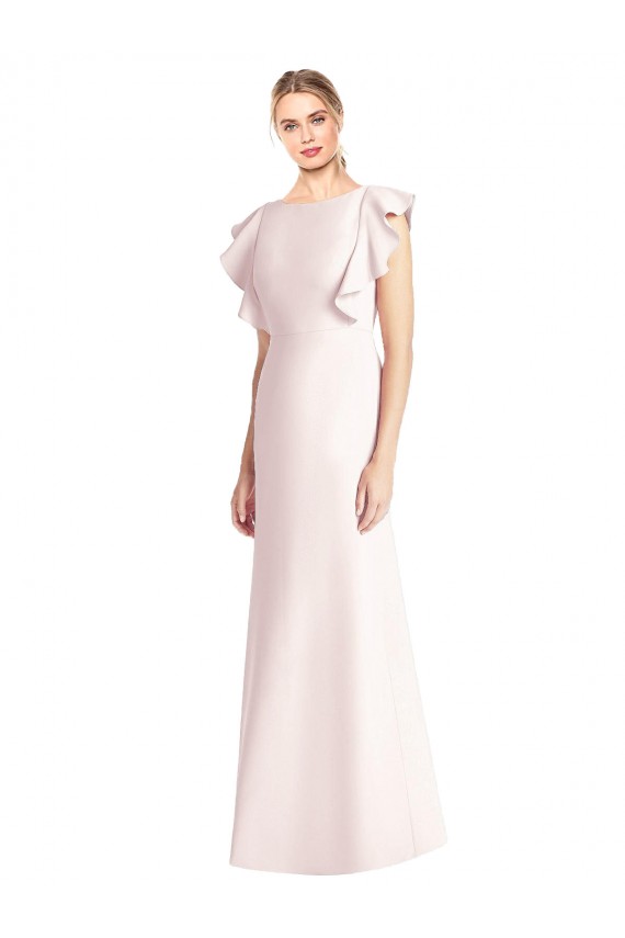 Stretch Crepe Bateau Neck Open Back Trumpet Pink Formal Dress / Bridesmaid Dress Manchester