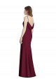 Stretch Crepe Bateau Neck Open Back Trumpet Burgundy Gold Semi Formal Evening Dress / Bridesmaid Dress Manchester