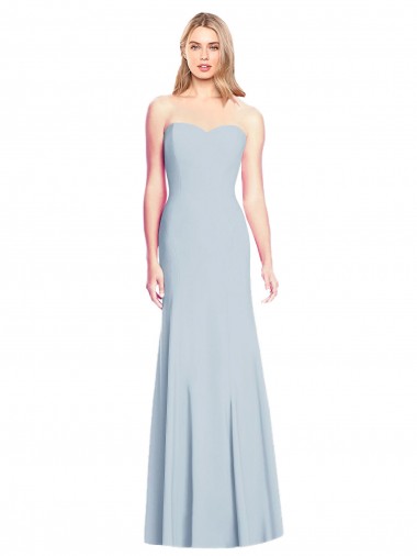 Stretch Crepe Strapless Low Back Trumpet Light Sky Blue Formal Dress / Bridesmaid Dress Manchester