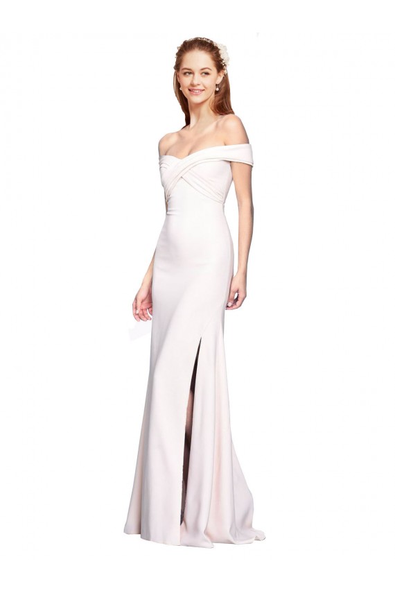 Stretch Crepe Off the Shoulder Mermaid White Formal Dress / Bridesmaid Dress Manchester