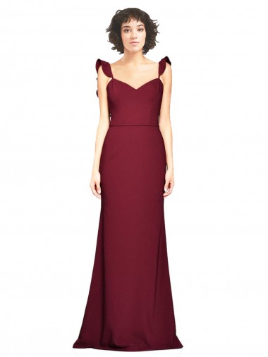 Stretch Crepe Strapless Mermaid Burgundy Prom Dress / Bridesmaid Dress Manchester