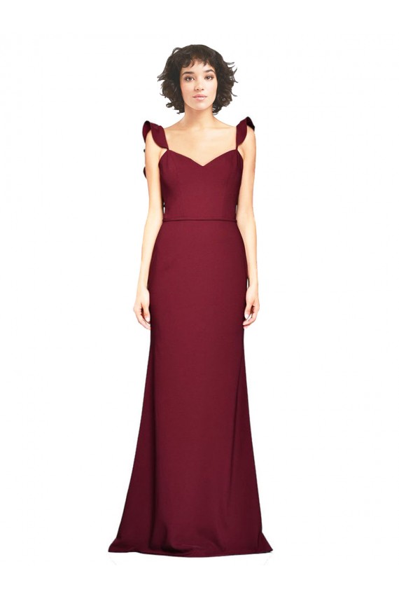 Stretch Crepe Strapless Mermaid Burgundy Prom Dress / Bridesmaid Dress Manchester