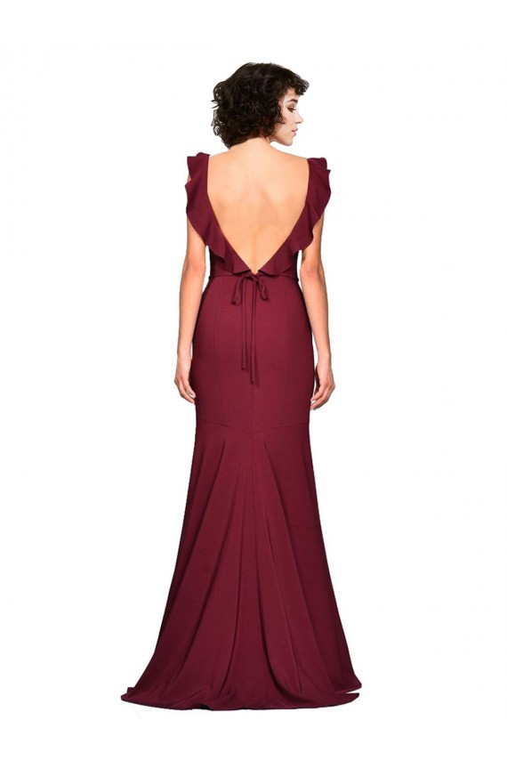 Stretch Crepe Strapless Mermaid Burgundy Prom Dress / Bridesmaid Dress Manchester