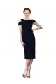 Stretch Crepe Off the Shoulder Cocktail Length Mermaid Dark Navy Formal Evening Gown / Prom Dress / Bridesmaid Dress Manchester