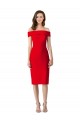 Stretch Crepe Off the Shoulder Sheath Red Formal Evening Gown / Prom Dress / Bridesmaid Dress Manchester