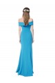 Stretch Crepe Off the Shoulder Sheath Peacock Blue Formal Dress / Bridesmaid Dress Manchester