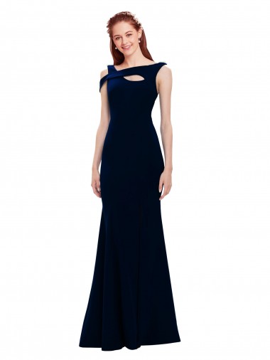 Stretch Crepe Off the Shoulder Mermaid Dark Navy Formal Evening Gown / Prom Dress / Bridesmaid Dress Manchester