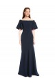 Stretch Crepe Off the Shoulder Mermaid Dark Navy Bridesmaid Dress / Formal Dress Manchester