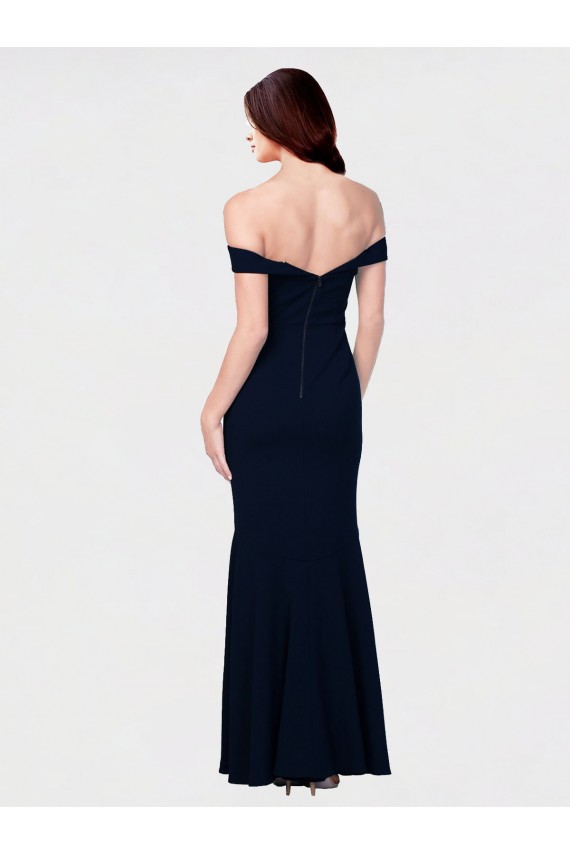 Stretch Crepe Off the Shoulder Low Back Mermaid Ivory Formal Dress / Bridesmaid Dress Manchester