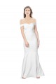 Stretch Crepe Off the Shoulder Low Back Mermaid Ivory Formal Dress / Bridesmaid Dress Manchester