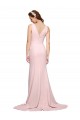 Stretch Crepe V-Neck V-Back A-Line Pink Black Tie Evening Dress / Prom Dress / Bridesmaid Dress Manchester