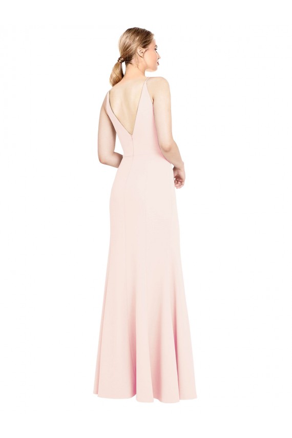 Stretch Crepe High Neck V-Back A-Line Pink Formal Evening Gown / Prom Dress / Bridesmaid Dress Manchester