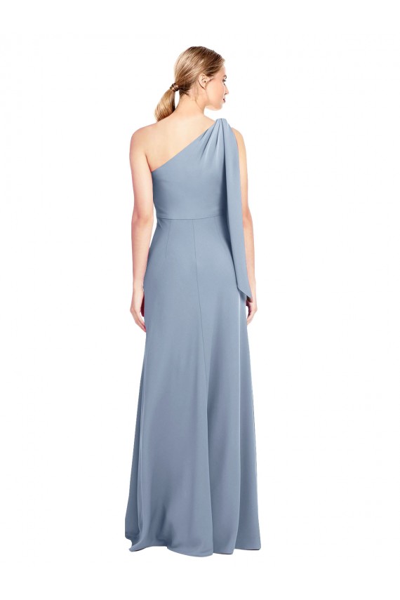 Stretch Crepe One Shoulder Sheath Smoke Blue Formal Dress / Bridesmaid Dress Manchester
