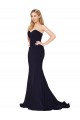 Stretch Crepe High Neck Mermaid Dark Navy Formal Evening Gown / Prom Dress / Bridesmaid Dress Manchester