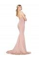 Stretch Crepe High Neck Low Back Mermaid Mauve Formal Dress / Bridesmaid Dress Manchester