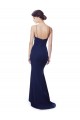 Stretch Crepe High Neck Open Back Mermaid Navy Blue Formal Dress / Bridesmaid Dress Manchester