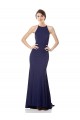 Stretch Crepe High Neck Mermaid Navy Blue Bridesmaid Dress / Formal Dress Manchester