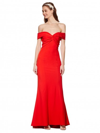 Stretch Crepe High Neck Mermaid Red Bridesmaid Dress / Formal Dress Manchester