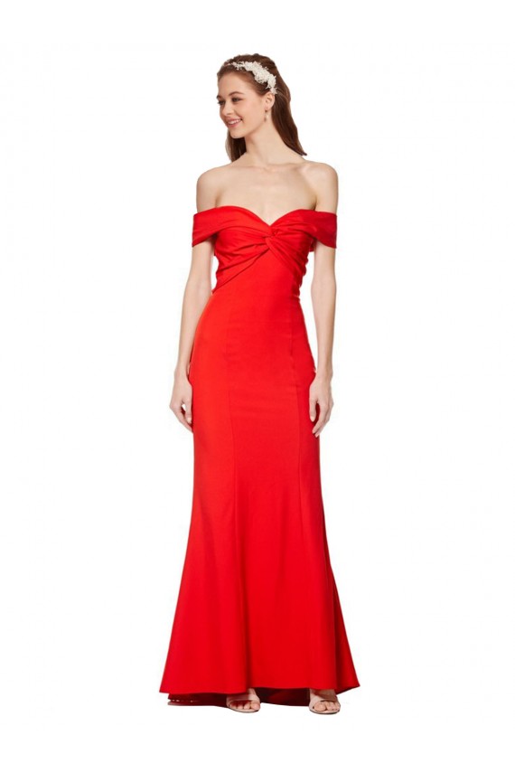 Stretch Crepe High Neck Mermaid Red Bridesmaid Dress / Formal Dress Manchester