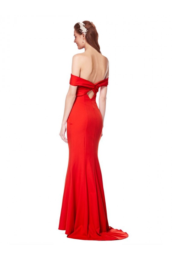 Stretch Crepe High Neck Mermaid Red Bridesmaid Dress / Formal Dress Manchester