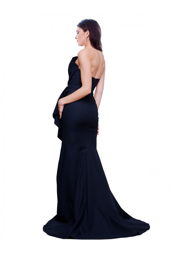 Stretch Crepe Strapless Low Back Sheath Dark Navy Semi Formal Evening Dress / Prom Dress / Bridesmaid Dress Manchester