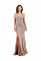 Stretch Crepe V-Neck Low Back Mermaid Dusty Pink Black Tie Evening Gown / Prom Dress / Bridesmaid Dress Manchester