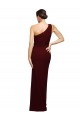 Stretch Crepe One Shoulder Sheath Burgundy Gold Black Tie Evening Gown / Prom Dress / Bridesmaid Dress Manchester
