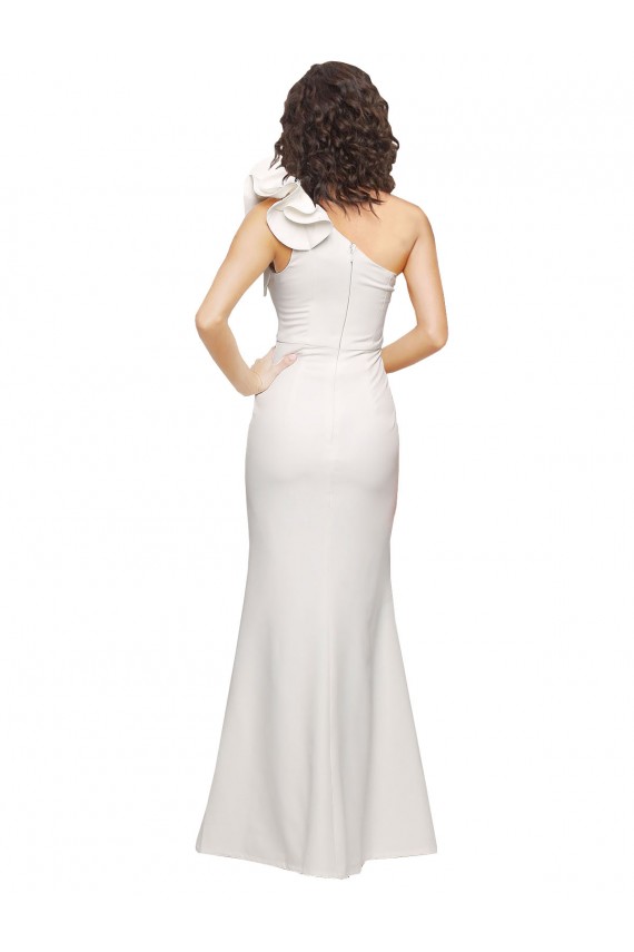 Stretch Crepe One Shoulder Sheath Ivory Formal Evening Dress / Bridesmaid Dress Manchester