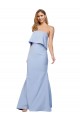Stretch Crepe Strapless Low Back A-Line Light Sky Blue Formal Dress / Bridesmaid Dress Manchester