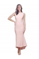 Stretch Crepe High Neck Low Back Sheath Pink High Low Evening Gown / Prom Dress / Bridesmaid Dress Manchester