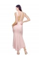 Stretch Crepe High Neck Low Back Sheath Pink High Low Evening Gown / Prom Dress / Bridesmaid Dress Manchester