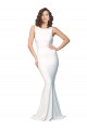 Stretch Crepe High Neck V-Back Sheath Ivory Formal Evening Gown / Prom Dress / Bridesmaid Dress Manchester