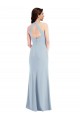 Stretch Crepe V-Neck Open Back A-Line Light Sky Blue Formal Evening Gown / Prom Dress / Bridesmaid Dress Manchester
